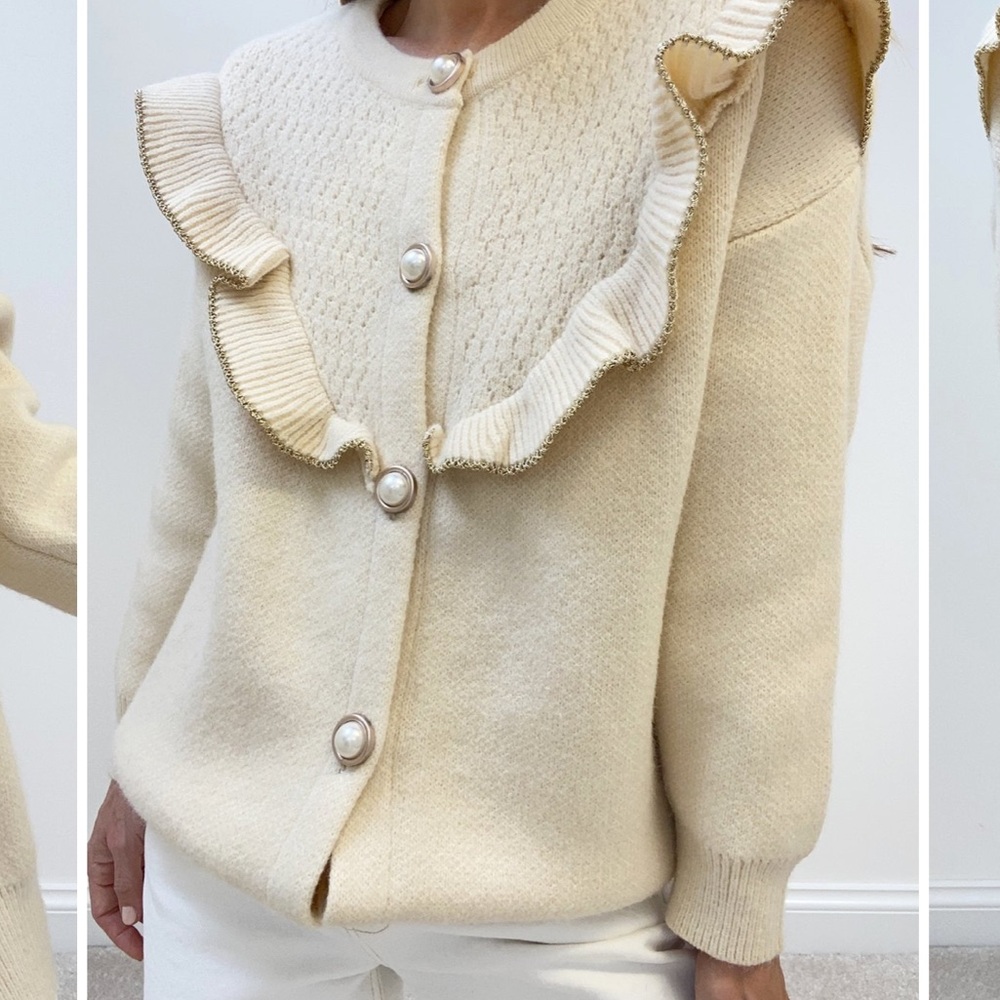Vita Grace Allegria Frill Ruffle Cardigan NWT